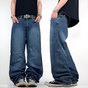 Vintage y2k rare painted grunge baggy wide leg faded archive skater jeans